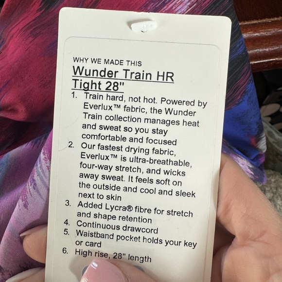 New!‎ Lululemon Wunder Train High-Rise Crop 28” Digital Current Pink Multi - Picture 6 of 6